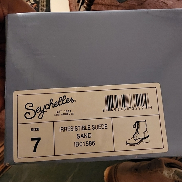 Seychelles Irresistible Lace Up / Zip Leather Combat Boots Size 7 in Sand NEW - Picture 9 of 9